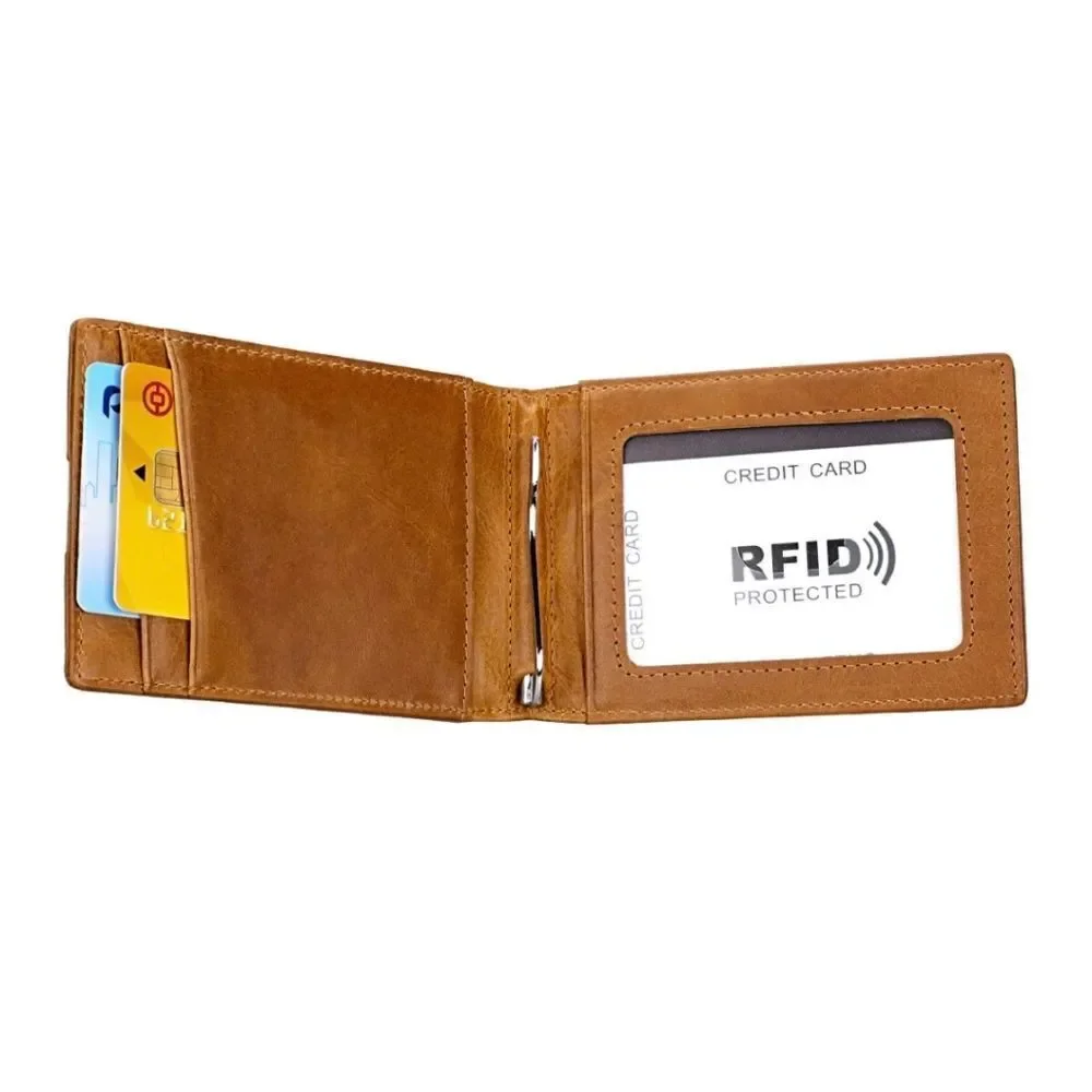 Mens Slim Wallet with Money Clip RFID Blocking Bifold Credit Card Holder Case US